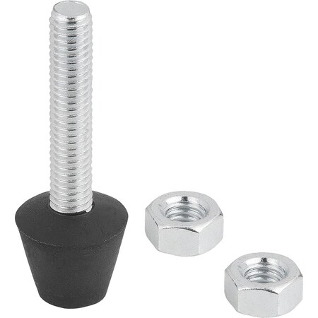 Kipp Clamping Spindle With Thrust Pad, M06, L=44, Steel, Comp:Neoprene K1443.060441